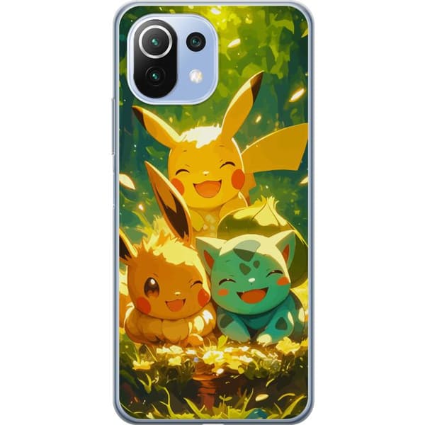 Xiaomi Mi 11 Lite Gennemsigtig cover Pixelmonster spillestil - farverig design til retro-elskende gamere