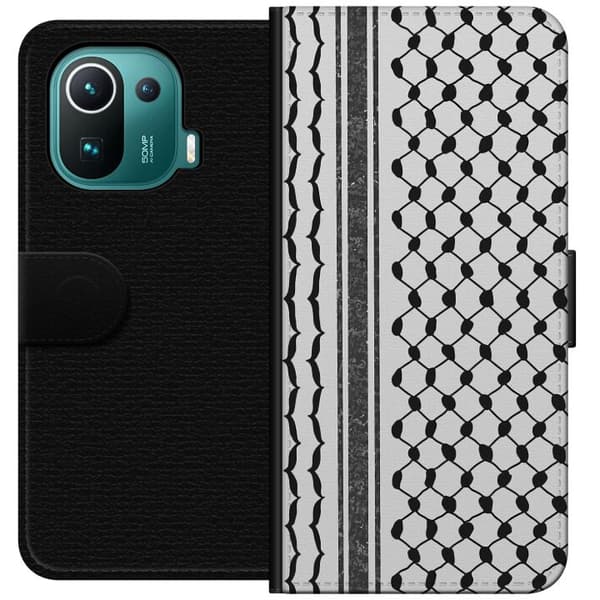 Xiaomi Mi 11 Pro Tegnebogsetui Palæstinensisk mønster - inspireret af traditionel stil keffiyeh-stof