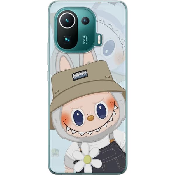 Xiaomi Mi 11 Pro Gennemsigtig cover Labubu med hat - Pop Mart figur Mr. Butcher i retro-stil med karakter