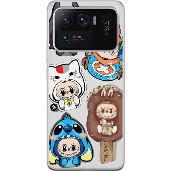 Xiaomi Mi 11 Ultra Gjennomsiktig deksel Labubu figure samling - Pop Mart Labubu The Monsters i fargerik design