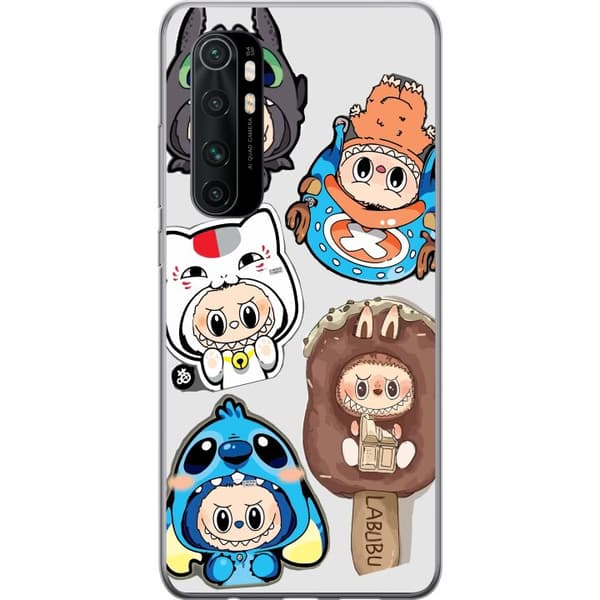 Xiaomi Mi Note 10 Lite Läpinäkyvä kuori Labubu hahmokokoelma - Pop Mart Labubu The Monsters väriluulisessa muotoilussa