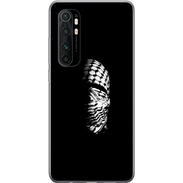 Xiaomi Mi Note 10 Lite Läpinäkyvä kuori Keffiyeh-kuviointi - klassinen palestiinalainen mustavalkoinen shaali, jolla on kulttuurinen merkitys