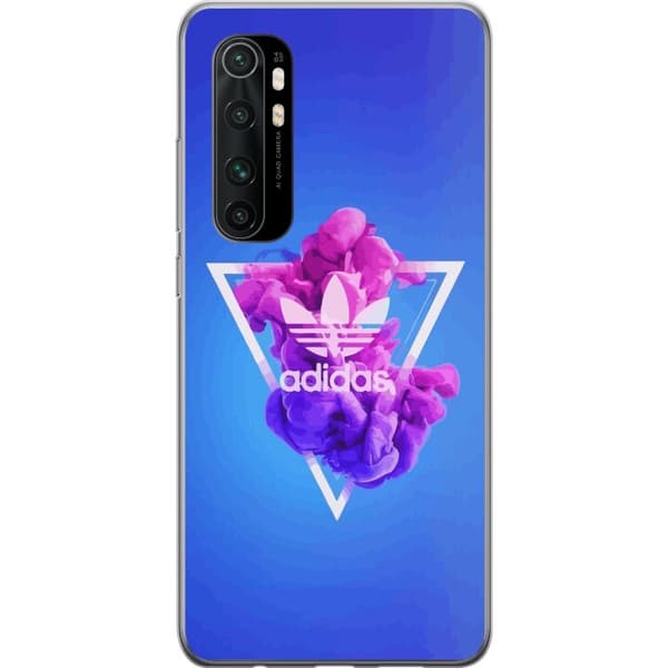 Xiaomi Mi Note 10 Lite Gennemsigtig cover Adidas-inspireret blåt design - sporty motiv med retrovibe i blå toner