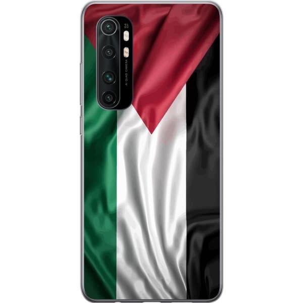 Xiaomi Mi Note 10 Lite Gennemsigtig cover Palestinaflaget – ikonisk frihedssymbol i rød, sort, hvid og grøn
