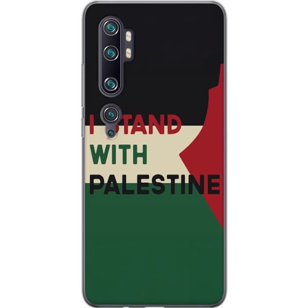 Xiaomi Mi Note 10 Pro Genomskinligt Skal Stand with Palestine – solidaritetsdesign med starkt budskap
