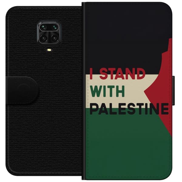 Xiaomi Redmi Note 9 Pro Lompakkokotelo Pysähdy Palestiinan puolesta - solidaarisuussuunnittelu vahvalla viestillä