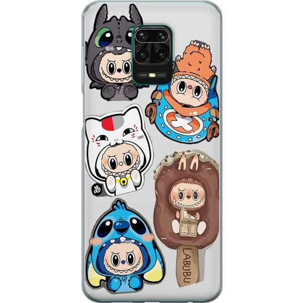 Xiaomi Redmi Note 9 Pro Gjennomsiktig deksel Labubu figure samling - Pop Mart Labubu The Monsters i fargerik design