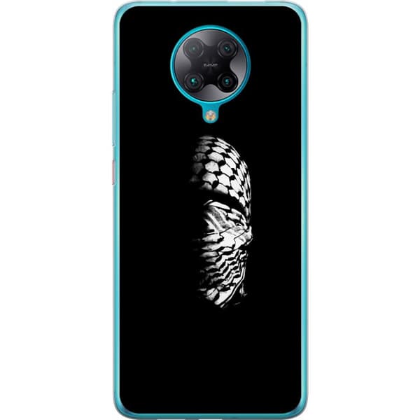 Xiaomi Poco F2 Pro Gennemsigtig cover Keffiyeh-mønster - klassisk sort-hvid palæstinensisk tørklæde med kulturel betydning