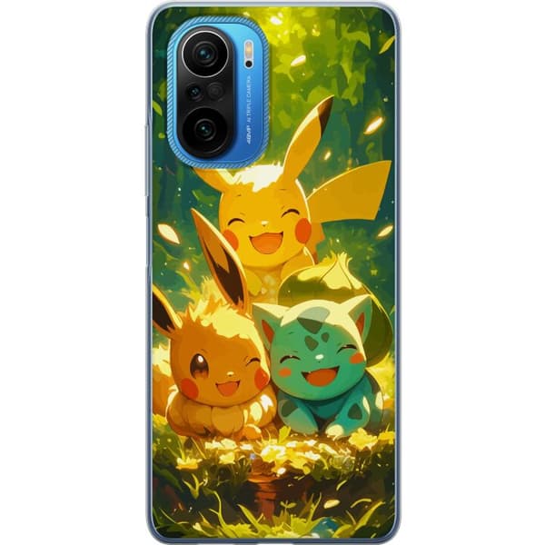 Xiaomi Poco F3 Gennemsigtig cover Pixelmonster spillestil - farverig design til retro-elskende gamere
