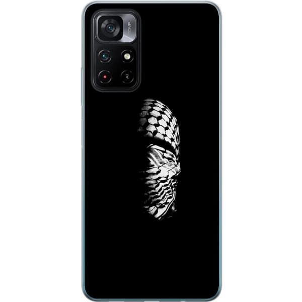 Xiaomi Poco M4 Pro 5G Genomskinligt Skal Keffiyeh-mönster – klassisk svartvit palestinasjal med kulturell tyngd