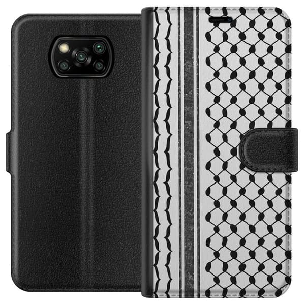 Xiaomi Poco X3 NFC Lompakkokotelo Palestiinalainen kuvio - perinteiseen tyyliin inspiroima keffiyeh-kangas