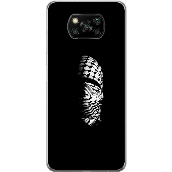 Xiaomi Poco X3 NFC Gennemsigtig cover Keffiyeh-mønster - klassisk sort-hvid palæstinensisk tørklæde med kulturel betydning