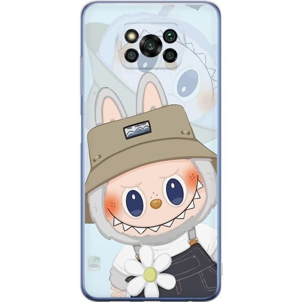 Xiaomi Poco X3 Pro Gjennomsiktig deksel Labubu med hatt - Pop Mart-figur Mr. Butcher i retrostil med karakter