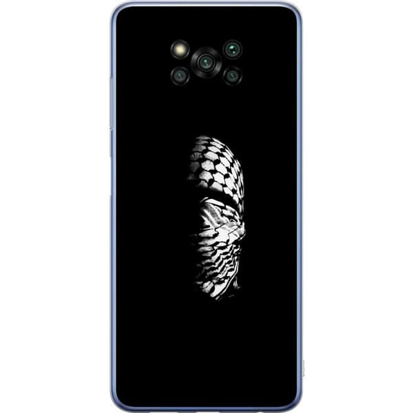 Xiaomi Poco X3 Pro Gennemsigtig cover Keffiyeh-mønster - klassisk sort-hvid palæstinensisk tørklæde med kulturel betydning