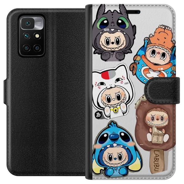 Xiaomi Redmi 10 Plånboksfodral Labubu figursamling – Pop Mart Labubu The Monsters i färgglad design