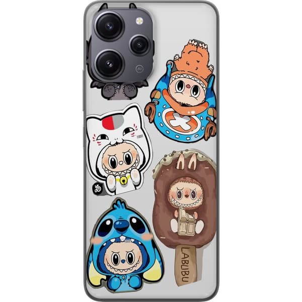 Xiaomi Redmi 12 Genomskinligt Skal Labubu figursamling – Pop Mart Labubu The Monsters i färgglad design