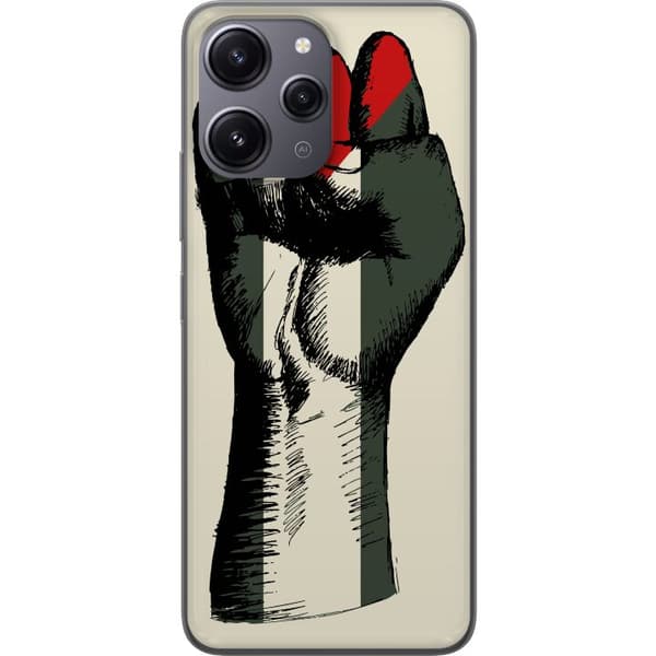 Xiaomi Redmi 12 Läpinäkyvä kuori Käsi sidottu Palestinan väreihin - voimakas symboli vapausliikkeelle