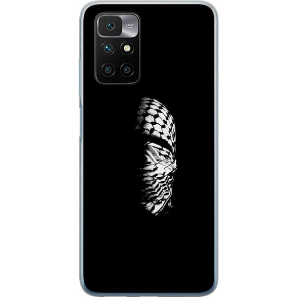 Xiaomi Redmi 10 Läpinäkyvä kuori Keffiyeh-kuviointi - klassinen palestiinalainen mustavalkoinen shaali, jolla on kulttuurinen merkitys