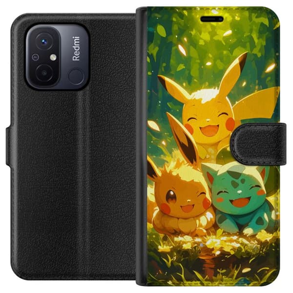 Xiaomi Redmi 12C Tegnebogsetui Pixelmonster spillestil - farverig design til retro-elskende gamere