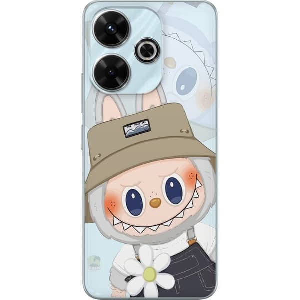 Xiaomi Redmi 13 Gjennomsiktig deksel Labubu med hatt - Pop Mart-figur Mr. Butcher i retrostil med karakter