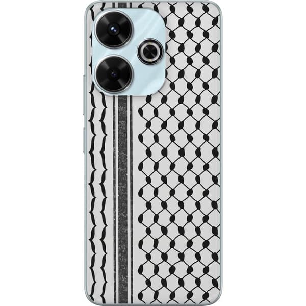 Xiaomi Redmi 13 Genomskinligt Skal Palestinskt mönster – inspirerat av keffiyeh-tyg i traditionell stil