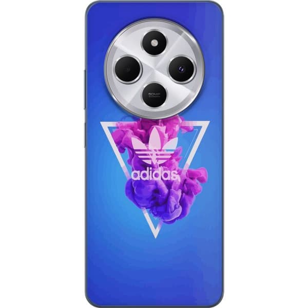 Xiaomi Redmi 14C Gennemsigtig cover Adidas-inspireret blåt design - sporty motiv med retrovibe i blå toner