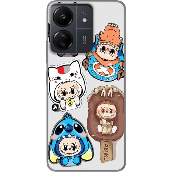 Xiaomi Redmi 13C Genomskinligt Skal Labubu figursamling – Pop Mart Labubu The Monsters i färgglad design