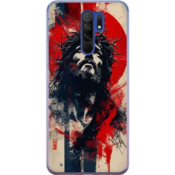 Xiaomi Redmi 9 Gjennomsiktig deksel Jesus med kors - kristent motiv med sterk symbolikk om tro og håp