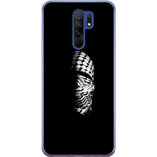 Xiaomi Redmi 9 Gjennomsiktig deksel Keffiyeh-mønster - klassisk svart-hvit palestinsk sjal med kulturell betydning