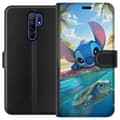 Miniatyrbilde 1 av 3: Xiaomi Redmi 9 Lommeboketui Stitch med skilpadde - søt blå alien i tropisk strandmiljø fra Disney