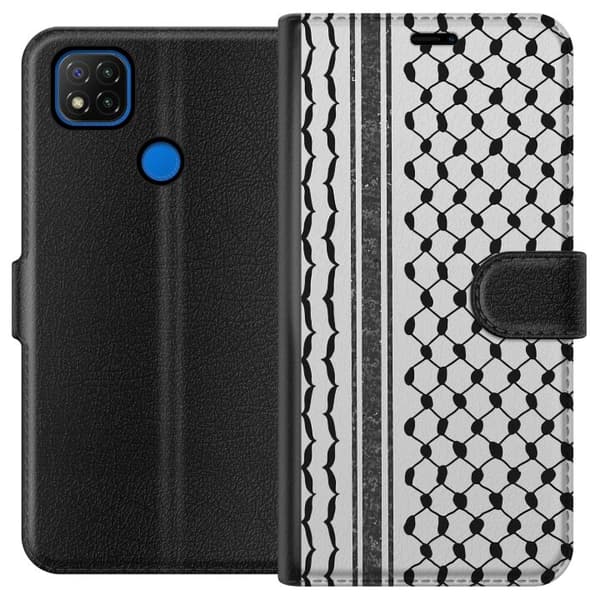 Xiaomi Redmi 9C Tegnebogsetui Palæstinensisk mønster - inspireret af traditionel stil keffiyeh-stof