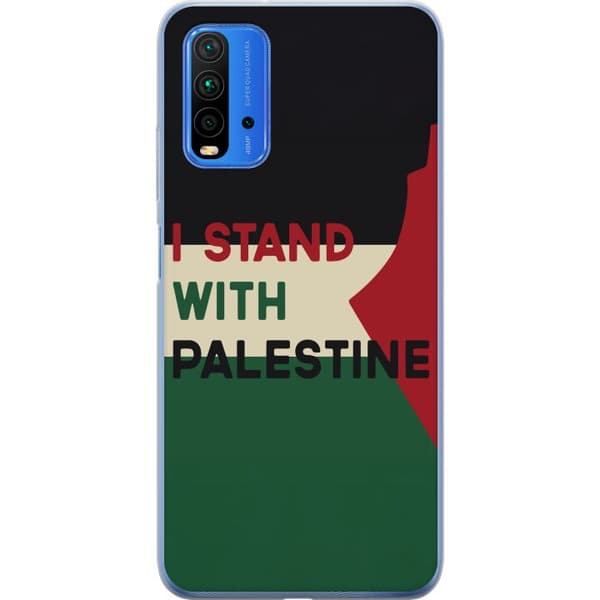 Xiaomi Redmi 9T Gennemsigtig cover Stå sammen med Palæstina - solidaritetsdesign med en stærk besked