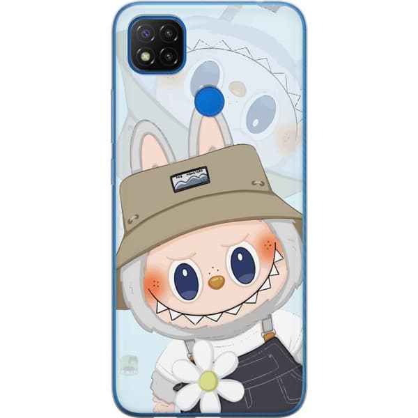 Xiaomi Redmi 9C NFC Läpinäkyvä kuori Labubu hattuineen - Pop Mart -hahmo Mr. Butcher retrotyylillä ja luonteella