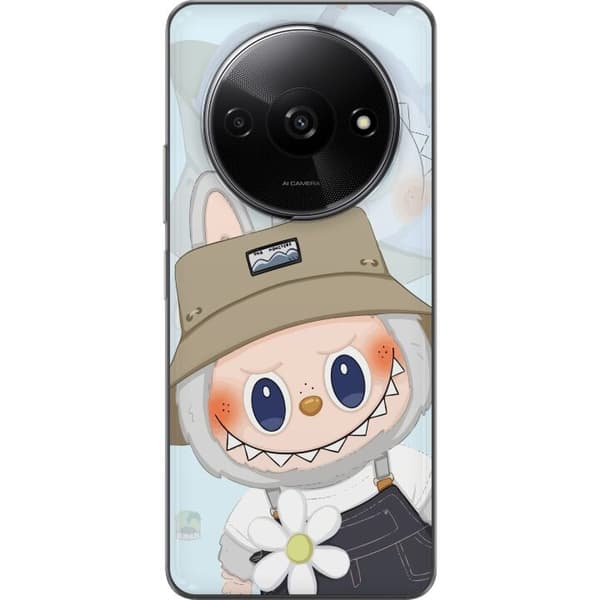 Xiaomi Redmi A3 Genomskinligt Skal Labubu med hatt – Pop Mart-figur Mr. Butcher i retro stil med karaktär