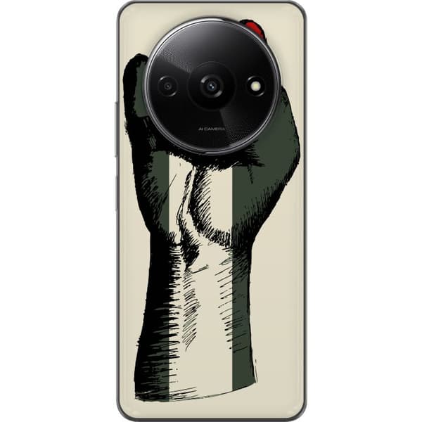 Xiaomi Redmi A3 Gennemsigtig cover Hånd bundet i Palæstinas farver - kraftfuldt symbol for frihedsbevægelsen