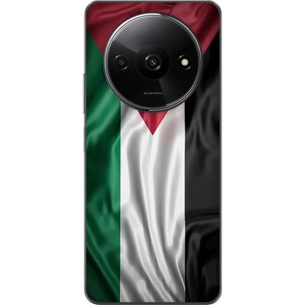 Xiaomi Redmi A3 Läpinäkyvä kuori Palestiinan lippu – ikoninen vapauden symboli punaisessa, mustassa, valkoisessa ja vihreässä
