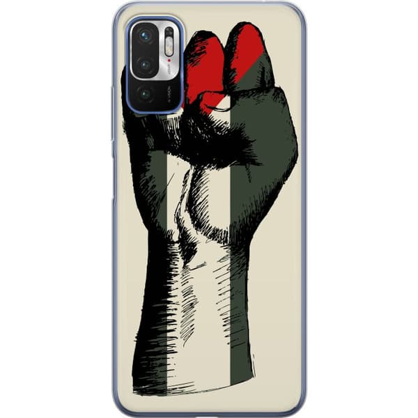 Xiaomi Redmi Note 10 5G Läpinäkyvä kuori Käsi sidottu Palestinan väreihin - voimakas symboli vapausliikkeelle