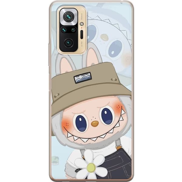 Xiaomi Redmi Note 10 Pro Gennemsigtig cover Labubu med hat - Pop Mart figur Mr. Butcher i retro-stil med karakter
