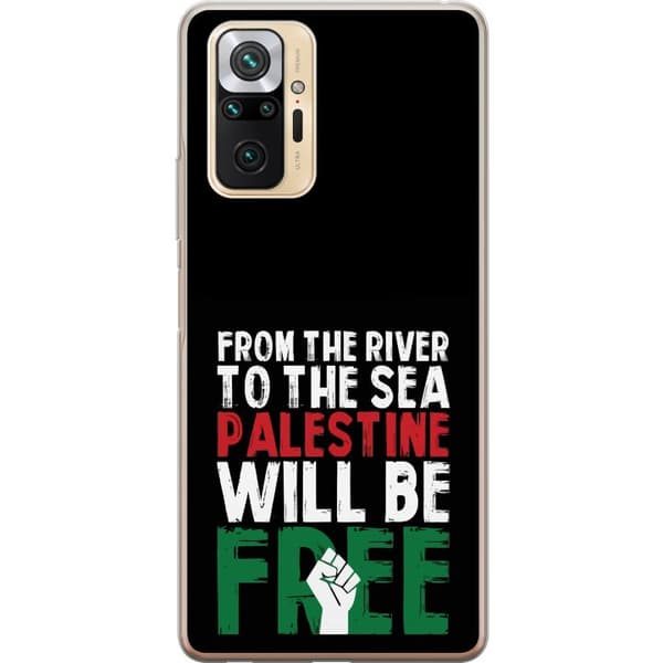 Xiaomi Redmi Note 10 Pro Genomskinligt Skal Free Palestine – politiskt statement med kraftfullt grafiskt uttryck
