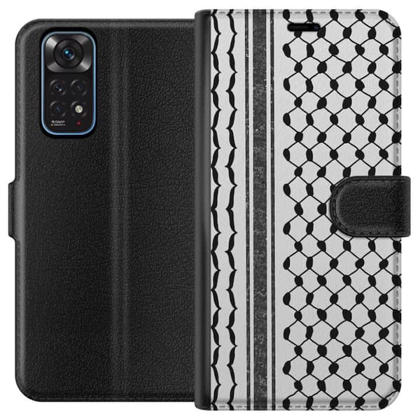 Xiaomi Redmi Note 11 Tegnebogsetui Palæstinensisk mønster - inspireret af traditionel stil keffiyeh-stof