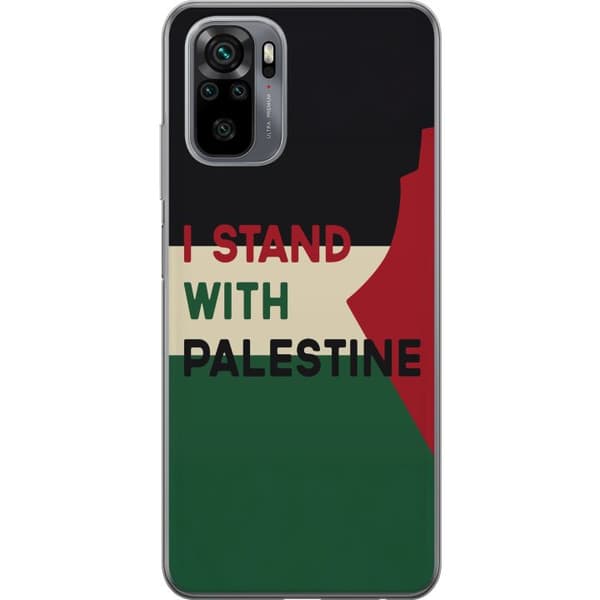 Xiaomi Redmi Note 10S Läpinäkyvä kuori Pysähdy Palestiinan puolesta - solidaarisuussuunnittelu vahvalla viestillä