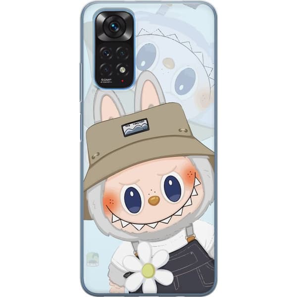 Xiaomi Redmi Note 11 Gennemsigtig cover Labubu med hat - Pop Mart figur Mr. Butcher i retro-stil med karakter