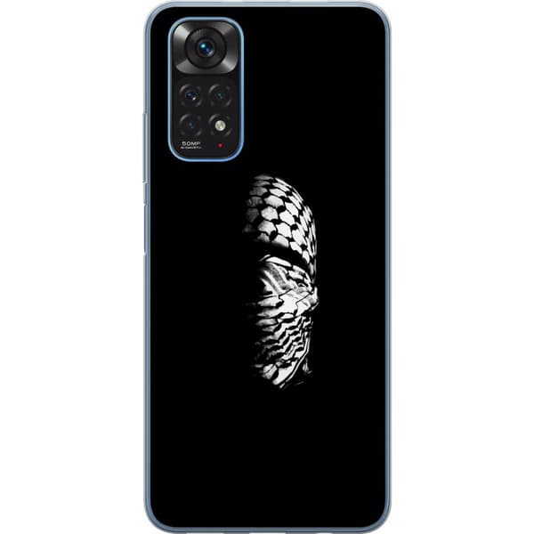 Xiaomi Redmi Note 11 Gennemsigtig cover Keffiyeh-mønster - klassisk sort-hvid palæstinensisk tørklæde med kulturel betydning