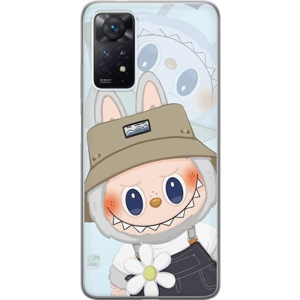 Xiaomi Redmi Note 11 Pro Genomskinligt Skal Labubu med hatt – Pop Mart-figur Mr. Butcher i retro stil med karaktär