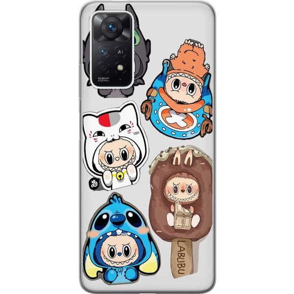 Xiaomi Redmi Note 11 Pro Genomskinligt Skal Labubu figursamling – Pop Mart Labubu The Monsters i färgglad design