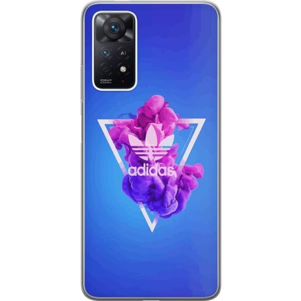 Xiaomi Redmi Note 11 Pro Gjennomsiktig deksel Adidas-inspirert blått design - sporty motiv med retro vibe i blåtoner