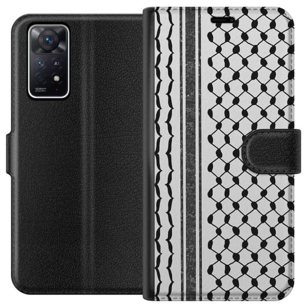 Xiaomi Redmi Note 11 Pro 5G Tegnebogsetui Palæstinensisk mønster - inspireret af traditionel stil keffiyeh-stof