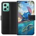 Miniatyrbild 1 av 3: Xiaomi Redmi Note 12 Plånboksfodral Stitch med sköldpadda – söt blå alien i tropisk strandmiljö från Disney
