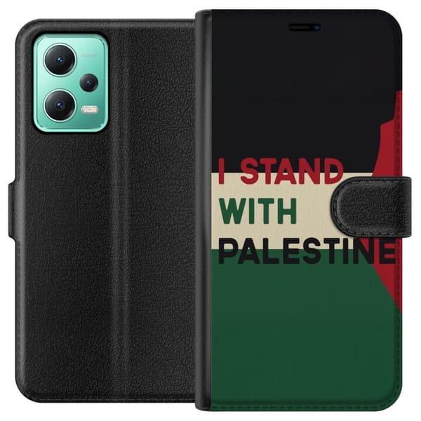 Xiaomi Redmi Note 12 Tegnebogsetui Stå sammen med Palæstina - solidaritetsdesign med en stærk besked