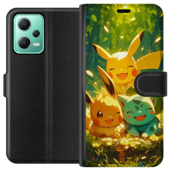 Xiaomi Redmi Note 12 Plånboksfodral Pixelmonster spelstil – färgstark design för retroälskande gamers